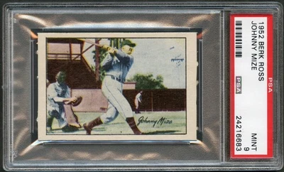 1952 Berk Ross  Johnny Mize PSA 9 Mint 24216683  - Image 1 of 2
