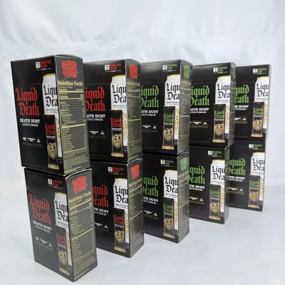 10 Boxes Liquid Death Electrolyte Drink Mix Death Dust Lime 6 Packs Per Box - Image 1 of 4