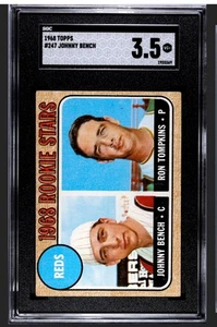 JOHNNY BENCH 1968 TOPPS SGC 3.5 ! *FRESHLY GRADED ! *CINCY GREAT AND LEGEND ! - Picture 1 of 2