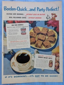VINTAGE Borden's Brownies & Coffee Druckanzeige - 1951 - "Elsie the Cow" - Bild 1 von 1