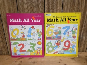 Vintage 1990 Math All Year- Book A- Grade 1 And Book C- Grades 4-5 - Picture 1 of 16