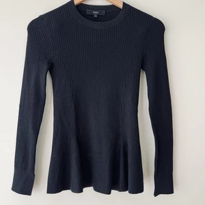 SABA black Ribbed Viscose blend Knit Jumper Top Size XXS - Picture 1 of 1