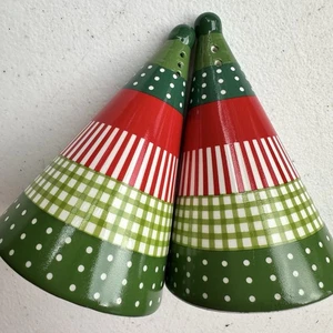 Juego de vajilla de vidrio para árbol de Navidad sal y pimentero decoración rojo verde - Imagen 1 de 4