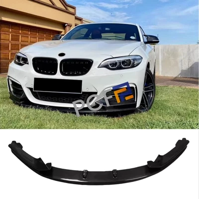 Labio divisores de carbono real del parachoques delantero para BMW F22 M-Sport M235i M240i 2013-21 Foto 1 de 4