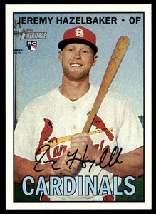 2016 Topps Heritage High Number #585 Jeremy Hazelbaker Cardinals Rookie - Foto 1 di 2