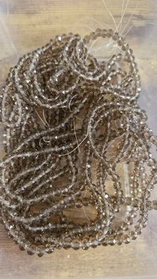 10 Strands Faceted Rondelle Tan Glass Beads 6x5mm. Jewellery Making Clearance - Image 1 of 3