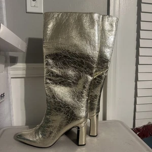 Stivali donna diva con zip oro taglia 12 A. Stivali da giorno nuovi - Foto 1 di 8