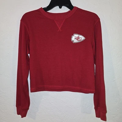 Sudadera New Era Kansas City Chiefs Recortada Waffle Térmica Cuello Redondo Para Mujer’s XS Foto 1 de 4