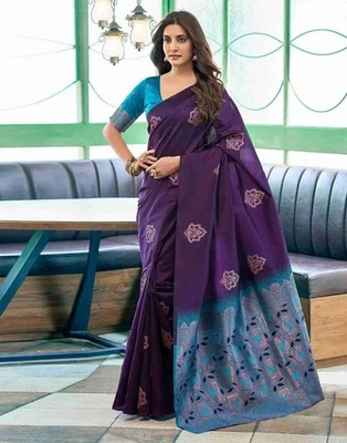 Indian Saree Bollywood Wedding New Design, Customized Blouse Design Party Saree - Image 1 of 4