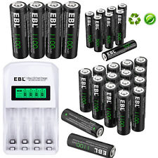 EBL AA AAA Rechargeable Battery Lot for Solar Lights Replacement Battery 1100mAh
