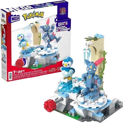 MEGA POKEMON PIPLUP AND SNEASEL'S SNOW DAY BUILDABLE SET 183 PCS NEW IN BOX - Image 1 of 3