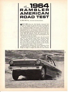 1964 RAMBLER AMERICAN 440-H 196/138 HP ~ ORIGINAL 4-PG ROAD TEST / ARTICLE / AD - Picture 1 of 1