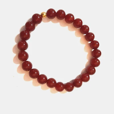 Pulsera elástica con cuentas de cornalina 8 mm*7,5 Foto 1 de 4