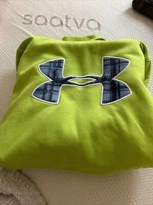 Suéter con capucha Under Armour de ajuste suelto verde neón unisex - Imagen 1 de 5