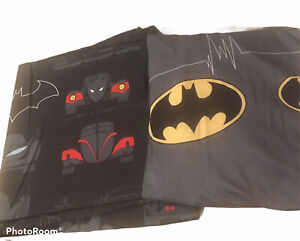 Batman Twin Bed Sheets Bedding 2 Pc Fitted + Flat Sheet Set Boys Superhero Comic