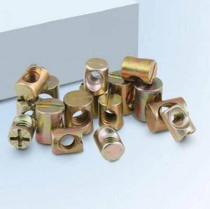 5-50 M4-M8 Furniture Barrel Nut Dowel Phillips Drive Furniture Cot Embedded Nut - Picture 1 of 9