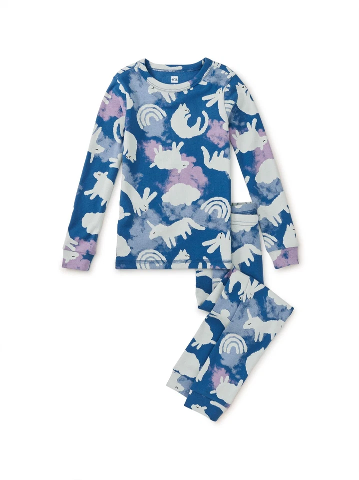 NWT Sz 5 6 7 8 TEA COLLECTION Goodnight Pajama Set DAY DREAMING clouds - Image 1 of 1