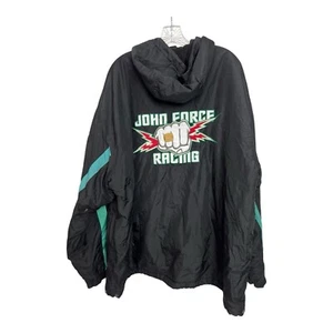 Vintage John Force NHRA Bomber Jacket World Champ Black XL Jacket NASCAR - Picture 1 of 9