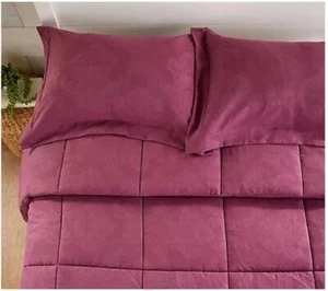 Home Reflections Soft Touch Embossed Full Queen Comforter Set Maroon Elegant - Picture 1 of 2