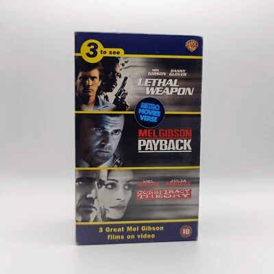 Mel Gibson Box set: Lethal Weapon, Payback, Conspiracy Theory VHS New and Sealed - Image 1 of 4