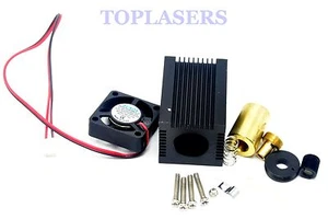 Fokussierbares Gehäuse/Gehäuse/Kühlkörper für 445 nm 450 nm 9 mm Laserdiode LD Modul Lüfter - Bild 1 von 6