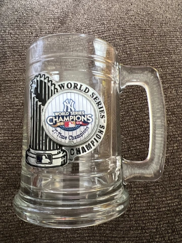 New York Yankees N Y 14 oz Glass Beer Mug 2009 World Series Champions Cover