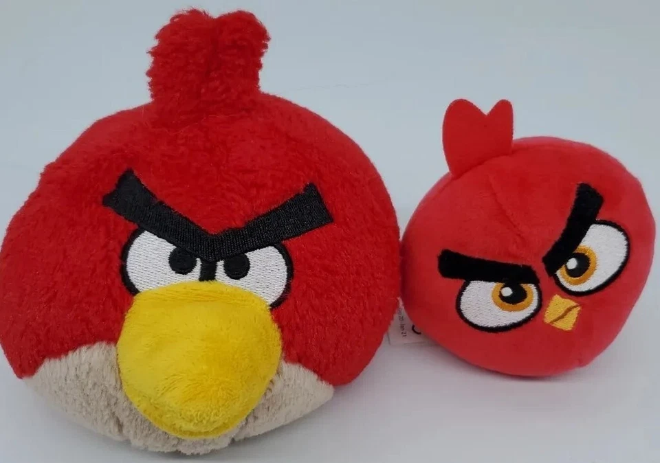 Angry Birds 4" Red Bird Plush NO SOUND + 3" Burger King Mini Commonwealth 2010 - Image 1 of 4