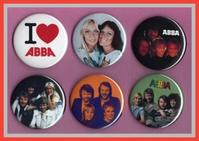 ABBA / 6 Assorted 56mm Badges - Set 16 - One of Us - Image 1 of 2
