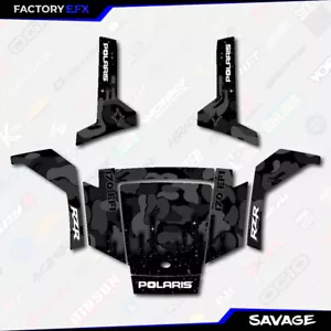 Black Savage Camo Graphics kit fits Polaris Rzr170 RZR 170 2010-2021 - Foto 1 di 3