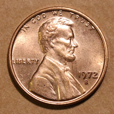 1972 S Lincoln Memorial Cents  BU Cover