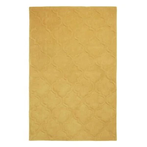 Contemporary Hand Carved Trellis Pattern Abstract Yellow Rugs - Picture 1 of 2