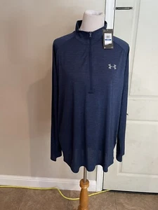 Herren XL Under Armour Pullover Farbe Navy 1/2 Reißverschluss Neu mit Etikett - Bild 1 von 8