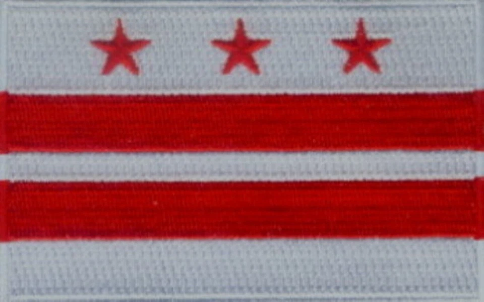 50 Pcs DC District of Columbia Flag Embroidered Patches 3.5"x2.25" iron-on - Image 1 of 1