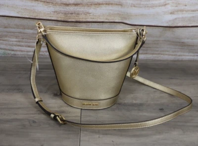 Michael Kors Townsend Leather Small Bucket Bag Purse Pale Gold Gold Hardware - Image 1 of 4