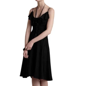 Quillaree black silk cocktail dress 10 - Picture 1 of 15