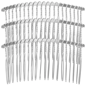 3 Pcs Bridal Veil Comb Silver Barrettes Veils for Women Miss - Picture 1 of 12