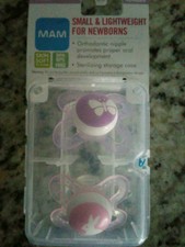 Mam Newborn Start Orthodontic Pacifier, Girl, 0+ Months, 2-Count