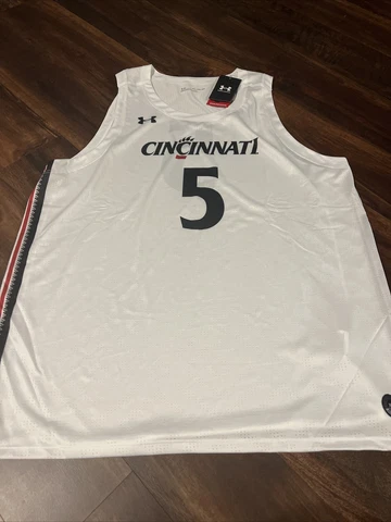 New Under Armour Mens Cincinnati Bearcats Basketball Jersey Size 2XL White Cover
