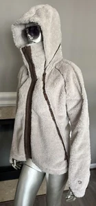 Kuhl Flight Jacket Deep Pile Fleece Sherpa Full Zip Hooded Pockets Womens L 🔥 - Picture 1 of 20
