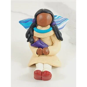 Native American Figurine Navajo Angel w/ Baby 3" Folk Art Multicolor Clay - Picture 1 of 13