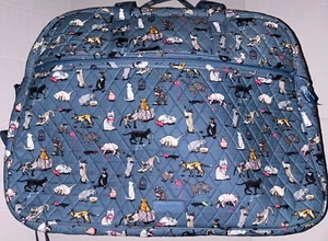 Vera Bradley Grand Traveler Bag Cat’s Meow Travel Luggage Cats Kitten XLARGE NWT - Picture 1 of 15
