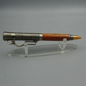 LEVER ACTION RIFLE PEN with SANTOS MAHOGANY BARREL and ANTIQUE NICKLE TRIM - Picture 1 of 2