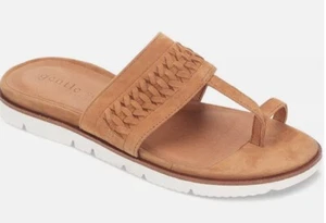 Gentle Souls by Kenneth Cole Womens LAVERN LITE US 10M Thong Braid Sandal Cognac - Picture 1 of 8