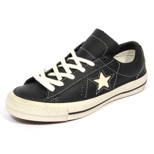 H0778 sneaker donna CONVERSE woman vintage effect outsole leather black