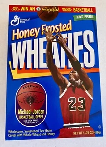 Honey Frosted Wheaties Fat Free Michael Jordan (Blue Box) Unopened NEW SEALED - Picture 1 of 6