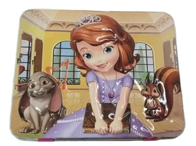 Caja de juguetes para almuerzo de metal de hojalata para niños en relieve princesa Disney conejito y ardilla Foto 1 de 4