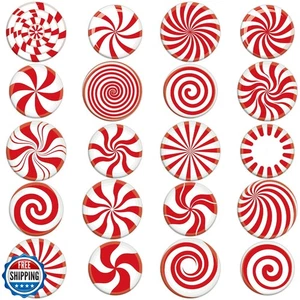 20 PZ Caramelle alla menta piperita natalizie gel spesso adesivo Natale canna di caramelle decorazione finestra - Foto 1 di 5