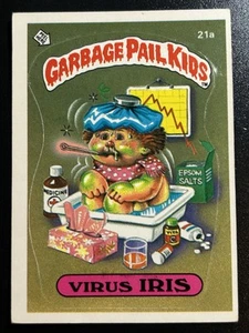 1985 Topps Garbage Pail Kids GPK Card First Series 1 OS1 Matte 21a Virus Iris - Picture 1 of 7