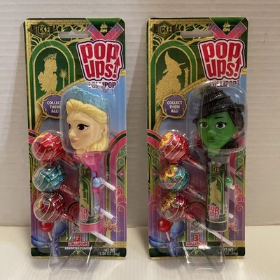 Wicked Movie 2025 Glinda And Elphaba Pop Ups Lollipop Candy NIP - Image 1 of 4