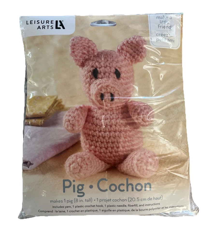 Leisure Arts Friend Pig Crochet Pudgies 57010 8” PINK Intermediate Skill Level - Image 1 of 4